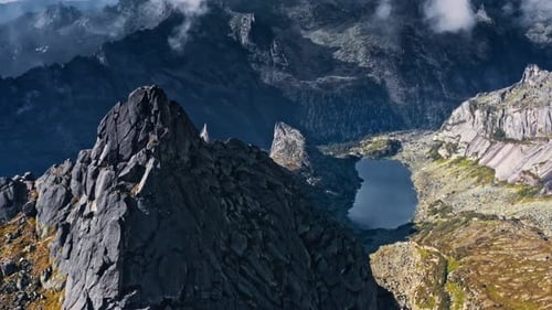 Aerial View of a Mountain Range
