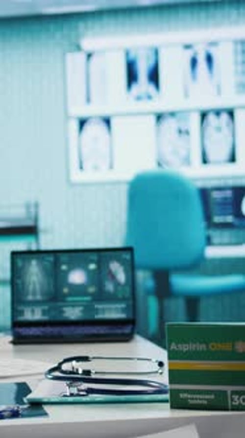 Vertical Video Spacious and Empty Healthcare Office with Modern Medical Equipment