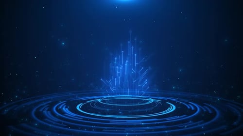 Futuristic Digital Circuit Technology Background Animation