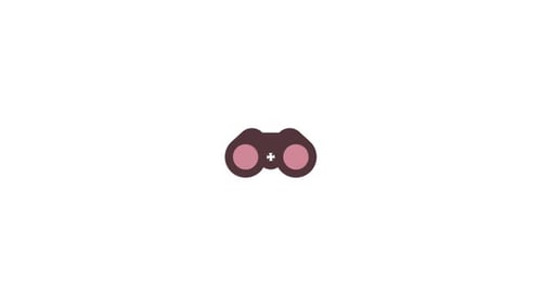 Animated Binoculars Icon Discovery Flat Design