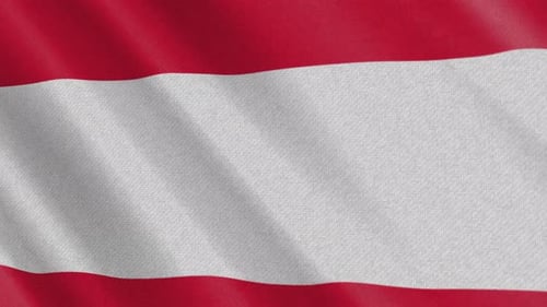 Realistic Austria Flag Waving Loop Background Animation