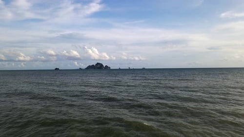 A cinematic shot of Ao Phra Nang beach, climbing rock destination in Andaman sea, Railay Bay, Krabi