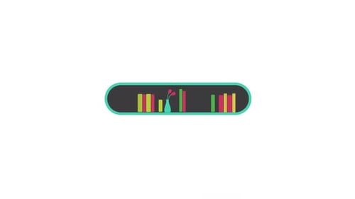 Flat Design Bookshelf Reveal for Logos and Titles