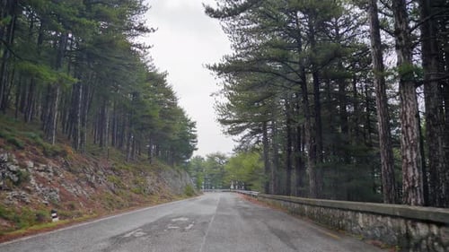 View From the Car Window on the Road in the Mountains Abruzzo Italy