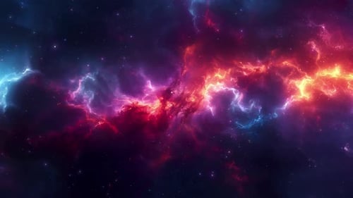 Vibrant Cosmic Nebula Cloud Energy Motion Background Animation