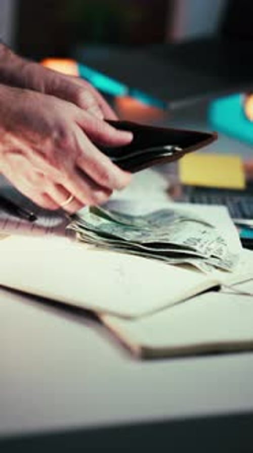 Counting Wallet Finance Office Documents