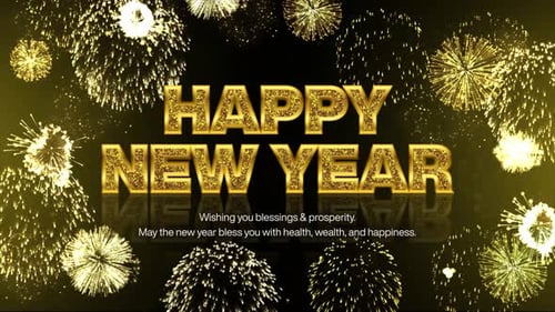 Happy New Year Celebration Background Wish Card Loop