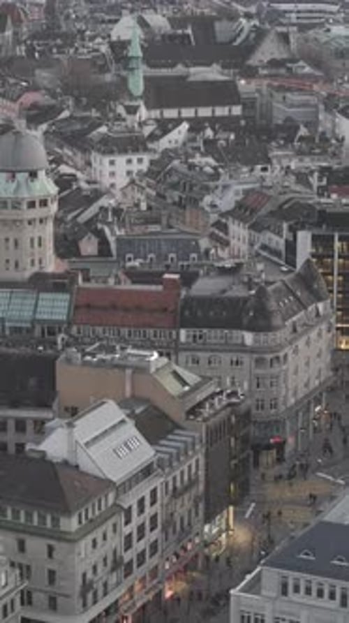 Aerial view of urban scenes in the city of Zurich, Switzerland