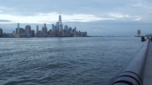 New York City Waterfront Skyline Manhattan Downtown Financial District World Trade Center Cityscape