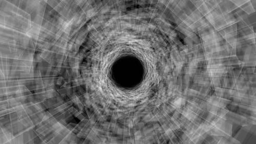 Weißer hypnotischer Schwarzer Loch-Hintergrund Vj Loop In HD