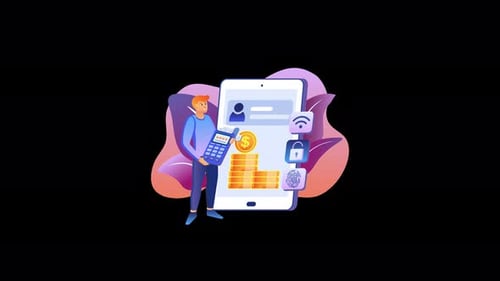 Flat Animation of Secure Mobile Banking and Digital Finance