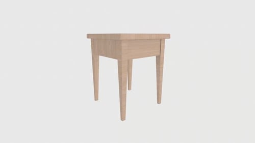 Wooden Nightstand rotation in loop on white background