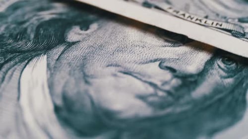 Macro Shot of American One-Hundred Dollar Bills