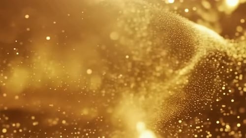 Elegant Golden Particles Shimmering Abstract Motion Background