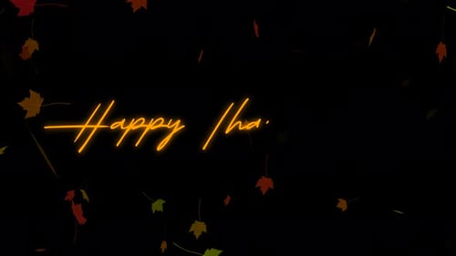 Feliz Día de Acción de Gracias, animación, celebración, dibujo, texto