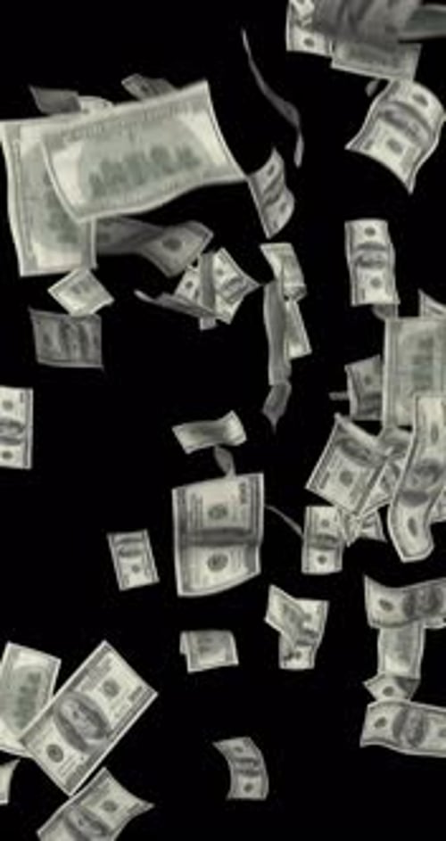 Banknotes of One Dollar Falling