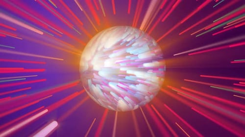 Abstract bright Mirror Ball Disco Lights Star glossy Dance Party with VJ loop motion Background