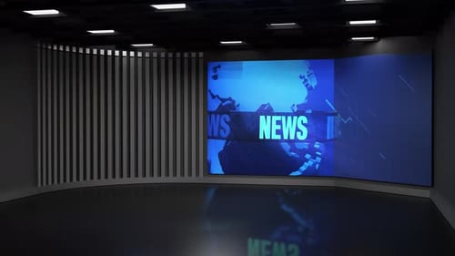 3D Virtual News Studio Background Loop