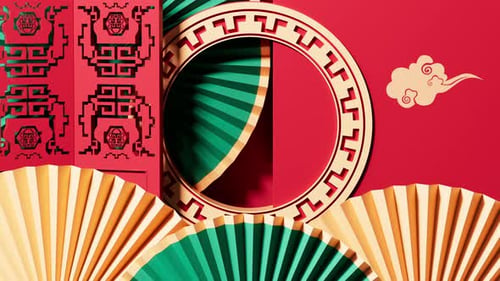 Chinese New Year Festive Opener with Traditional Decorative Elements