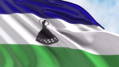 Lesotho Flag Waving