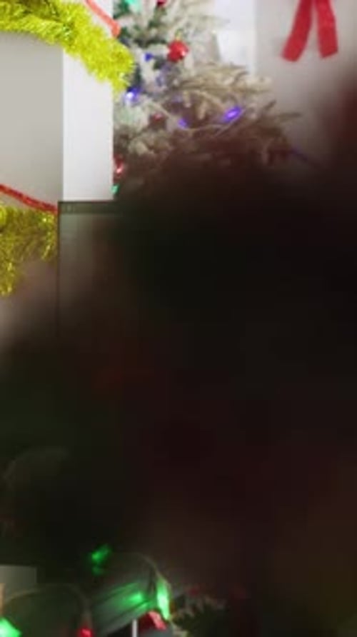 Vertical Video Empty Christmas Festive Office