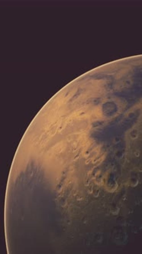 Amazing Red Planet Mars in Deep Stellar Space