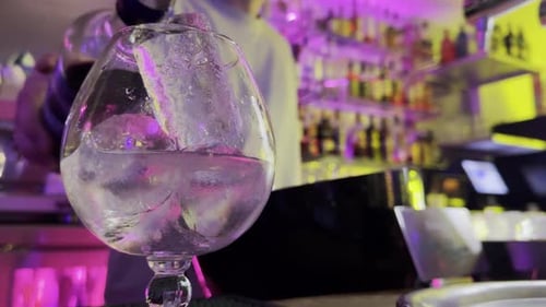 Cocktail with Ice in Bar