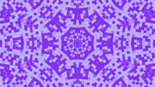 Looping Geometric Pixel Kaleidoscope Pattern Background