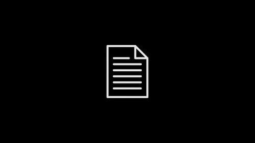 Synergy Collection: Animation of a computer document in center over a black background
