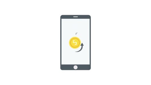 Flat Design Mobile Payment Transfer Animated Icon