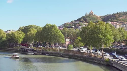 The Kura (Mtkvari) River in Old Town of Tbilisi, Georgia