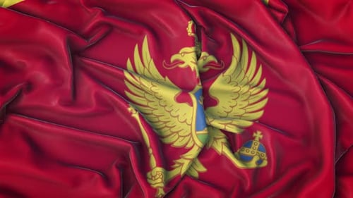 Montenegro Flag Zoom In Very Realistic