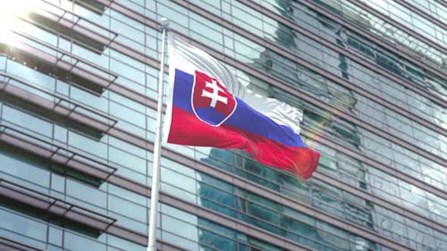 Slovakia National Flag Waving Animation