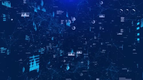 Digital Business Data Presentation with Animated Graphs and Plexus