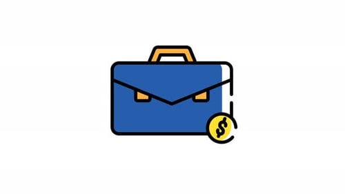 business suitcase animation video icon design, animation of financial video
