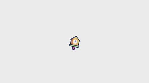 Cute Animated Sketch Birdhouse Icon for Nature Projects