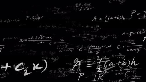 Math equations Background Greenscreen effect. Math and physics formulas.