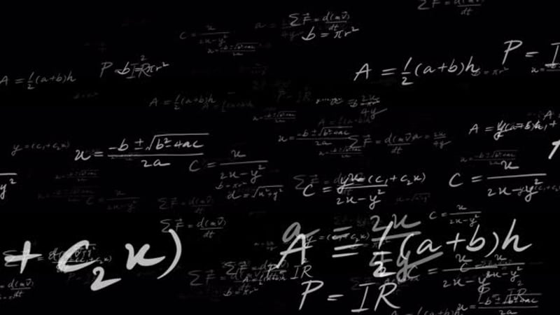 Math equations Background Greenscreen effect. Math and physics formulas ...