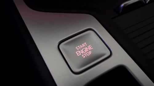 Illuminated Engine Start Stop Button Inside Car