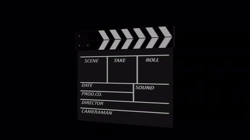 Professionelle Filmschindel, die sich vor einem dunklen Studiohintergrund dreht