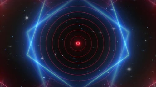 Abstract Neon Geometric Tunnel Loop Background