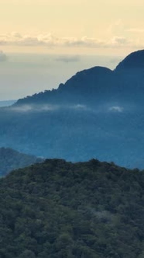 Tropical Landscape with Mountains and Jungle Borneo Malaysia
