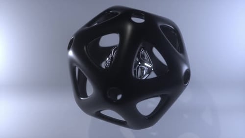 Modern Abstract 3D Geometric Object Rotation Loop