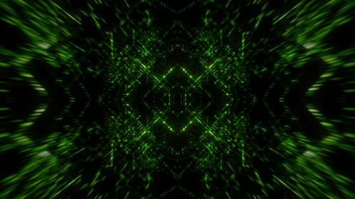 Green Futuristic Technology Tunnel Loop Background