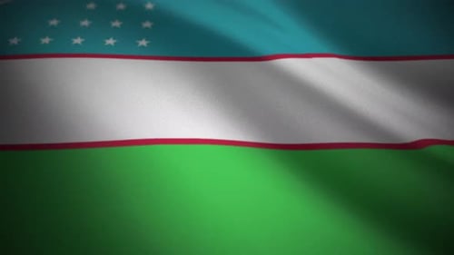 Uzbekistan National Flag Waving Loop Animation