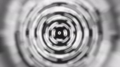 Abstract Glowing Digital Rings Tunnel Background