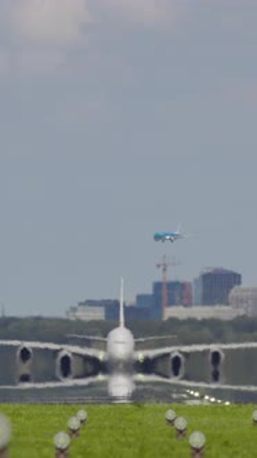 Airplane Taking Off From Runway