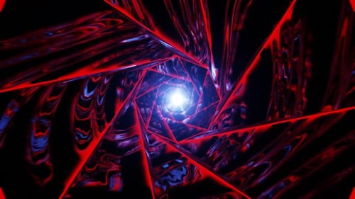 Red And Blue Sci Fi Spiral Iced Tunnel Background Loop Animation In 1080Hd