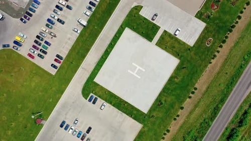Large place for parking cars on field. Modern territory for car parking with cars.