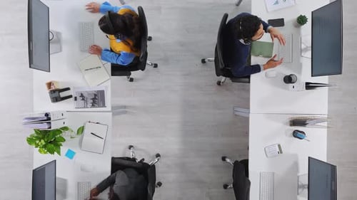 People, call center and above for communication, talk or coworking for customer support at help